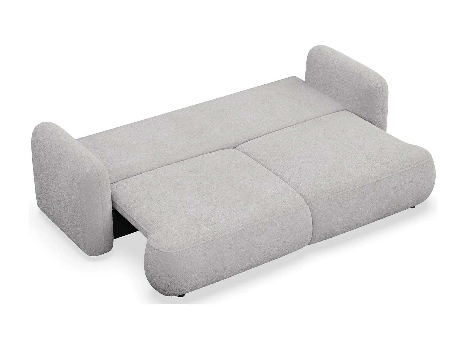 Canapé convertible 3 places – bouclette – gris clair – TVOYA