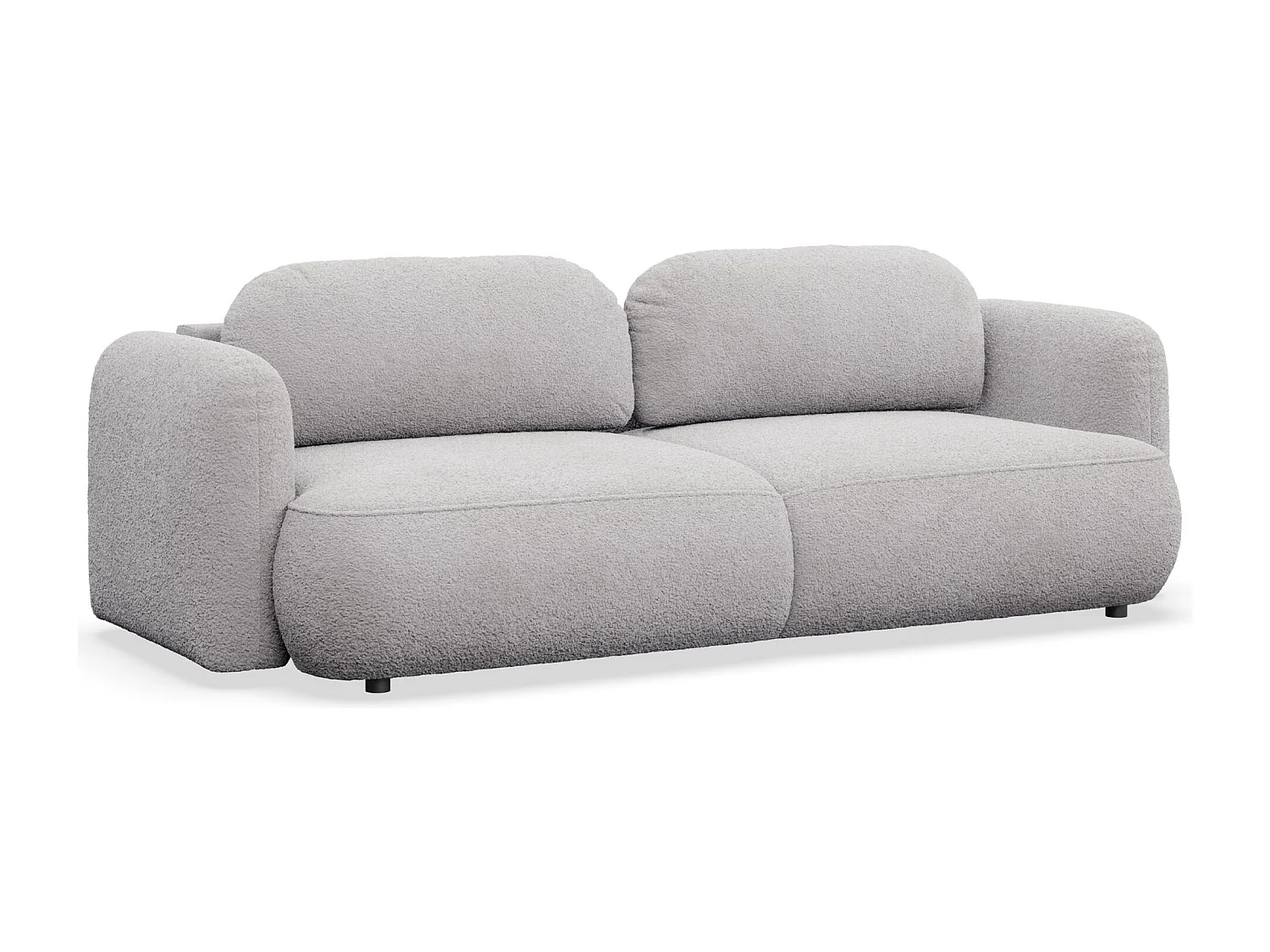 Canapé convertible 3 places – bouclette – gris clair – TVOYA