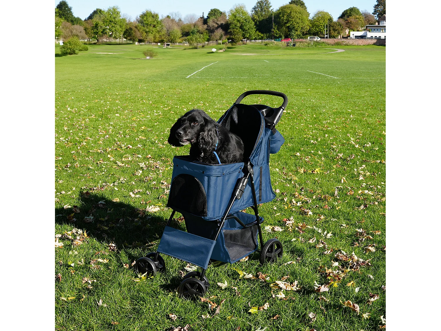 Poussette pour Animal de Compagnie et Sac Caddy – Bleu