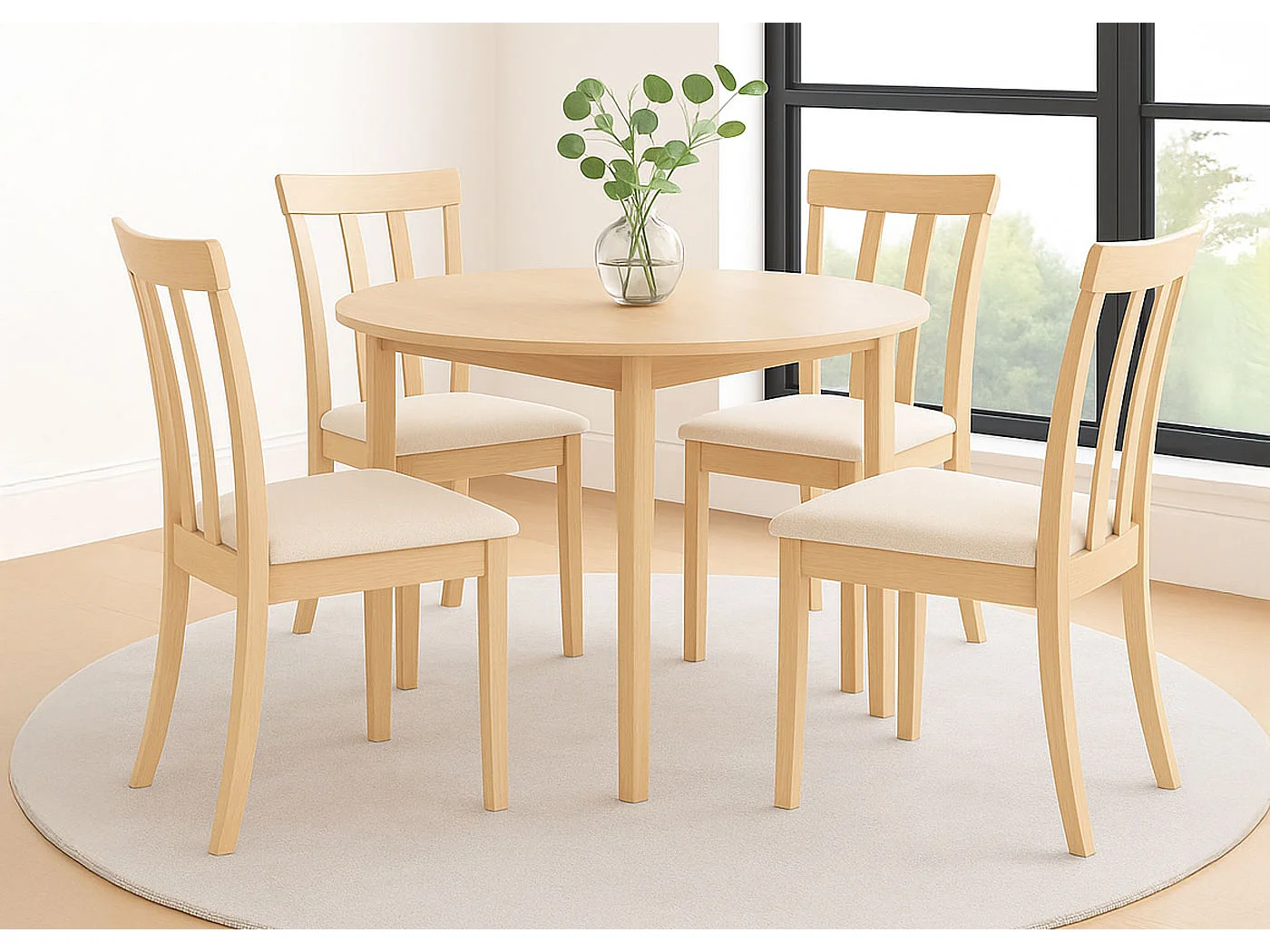 Chaise de salle à manger MCW-G46 (lot de 2),  structure couleur naturelle, beige