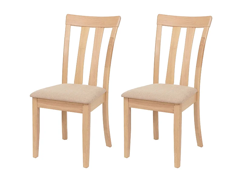 Eetkamerstoel MCW-G46 (set van 2),  naturelkleurig frame, beige
