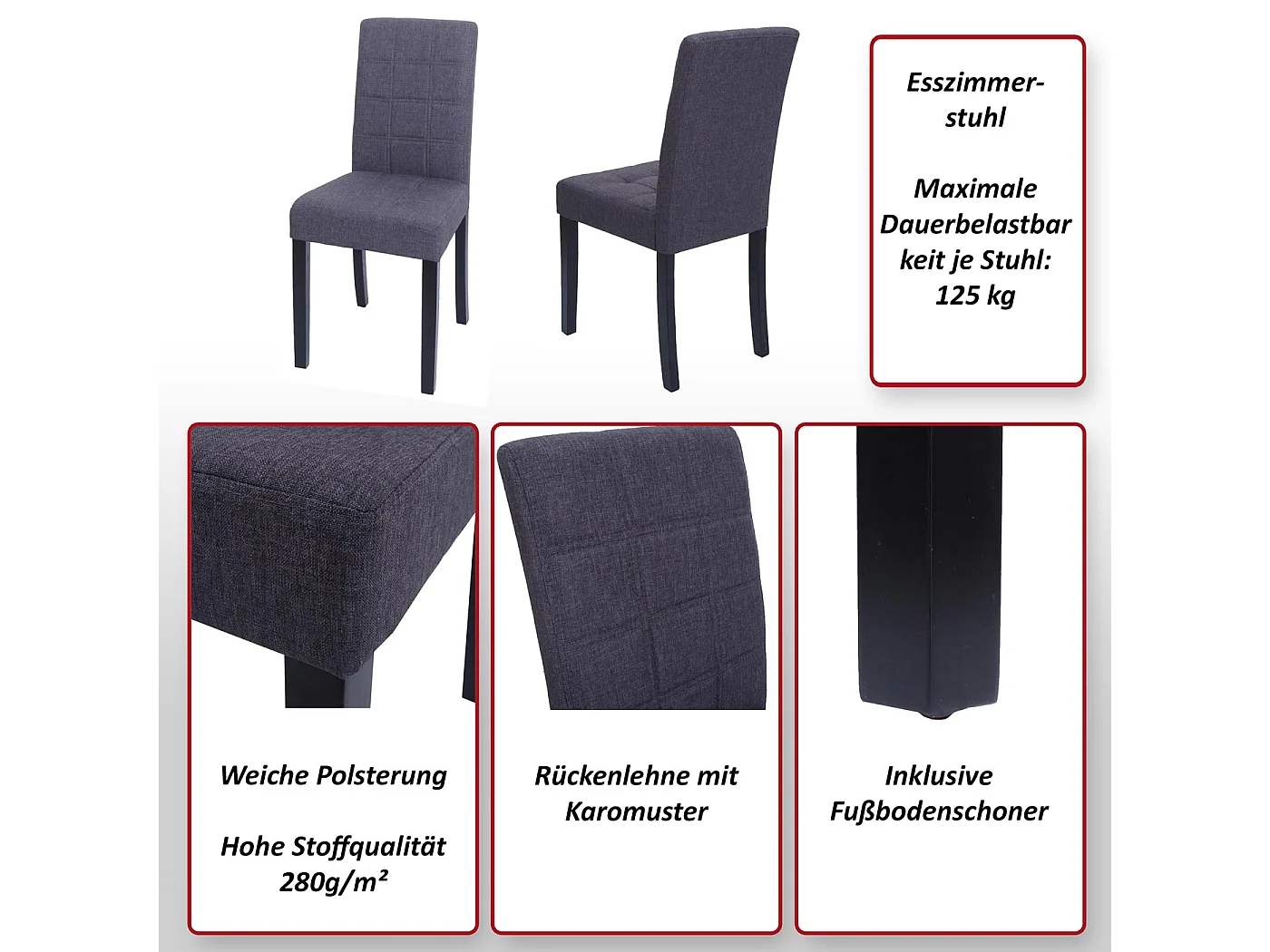 Chaise de salle à manger MCW-O65b (lot de 2)