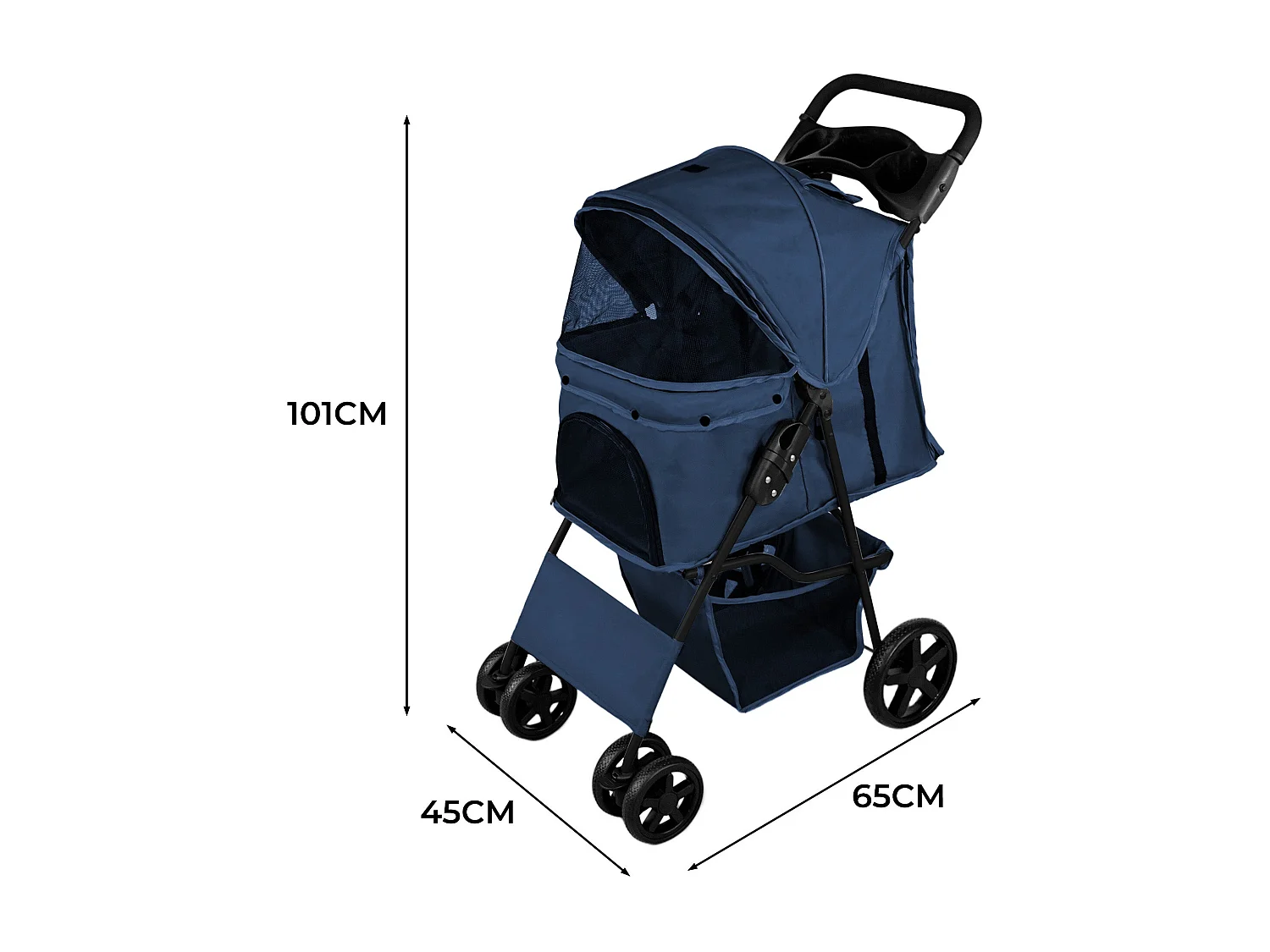 Poussette pour Animal de Compagnie – Bleu