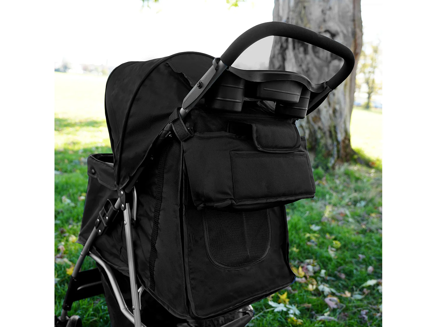 Sac Caddy pour Poussette pour Animaux de Compagnie Noir