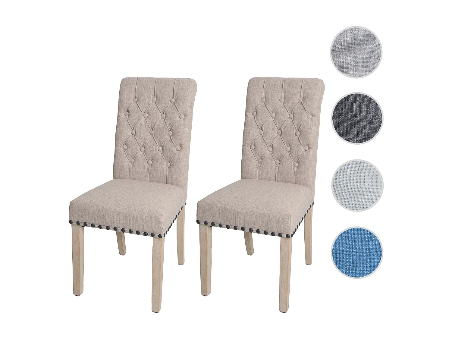 Eetkamerstoel MCW-O66 (set van 2),  beige