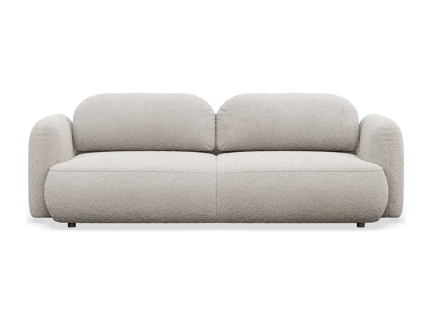 3-Sitzer Schlafsofa – Bouclé-Bezug – Hellbeige – TVOYA