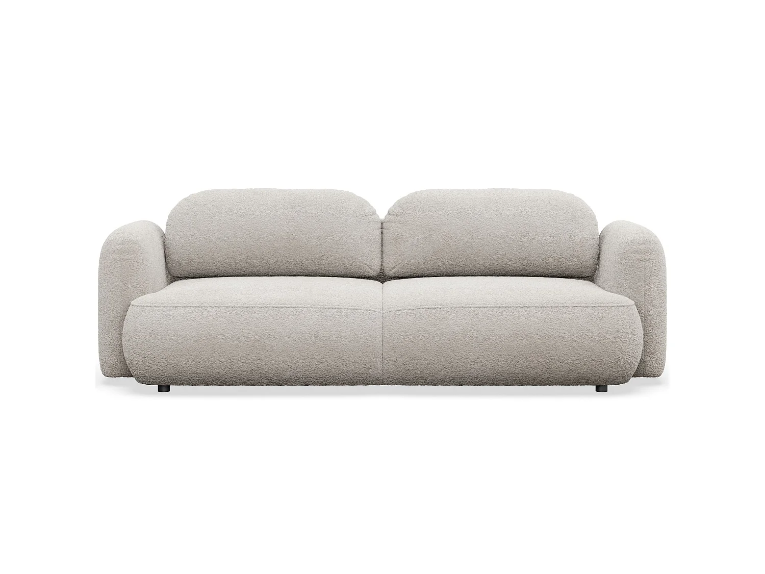 Canapé convertible 3 places en tissu bouclette beige TVOYA
