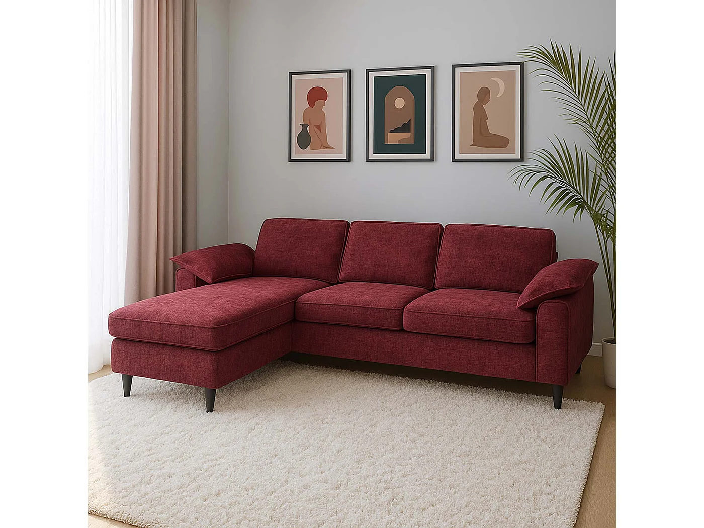 Sofa-Garnitur MCW-O71, Bordeaux