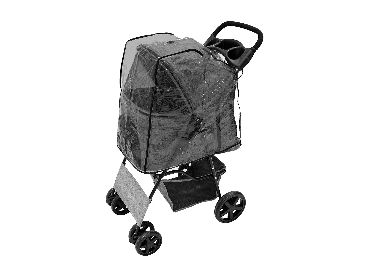 Poussette pour Animal de Compagnie – Gris tissé