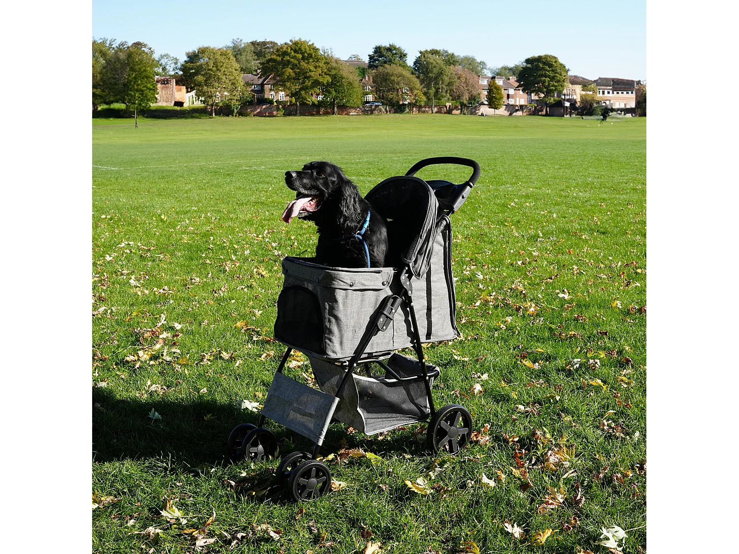 Poussette pour Animal de Compagnie – Gris tissé