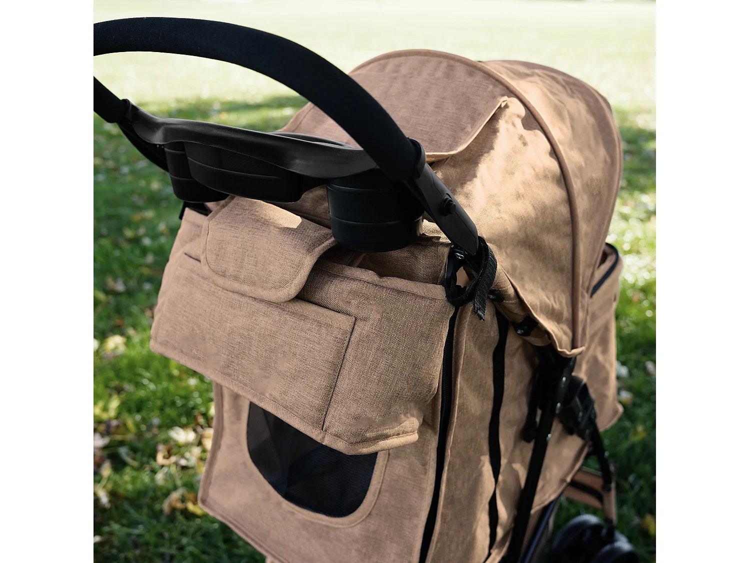 Sac Caddy pour Poussette pour Animaux de Compagnie Beige