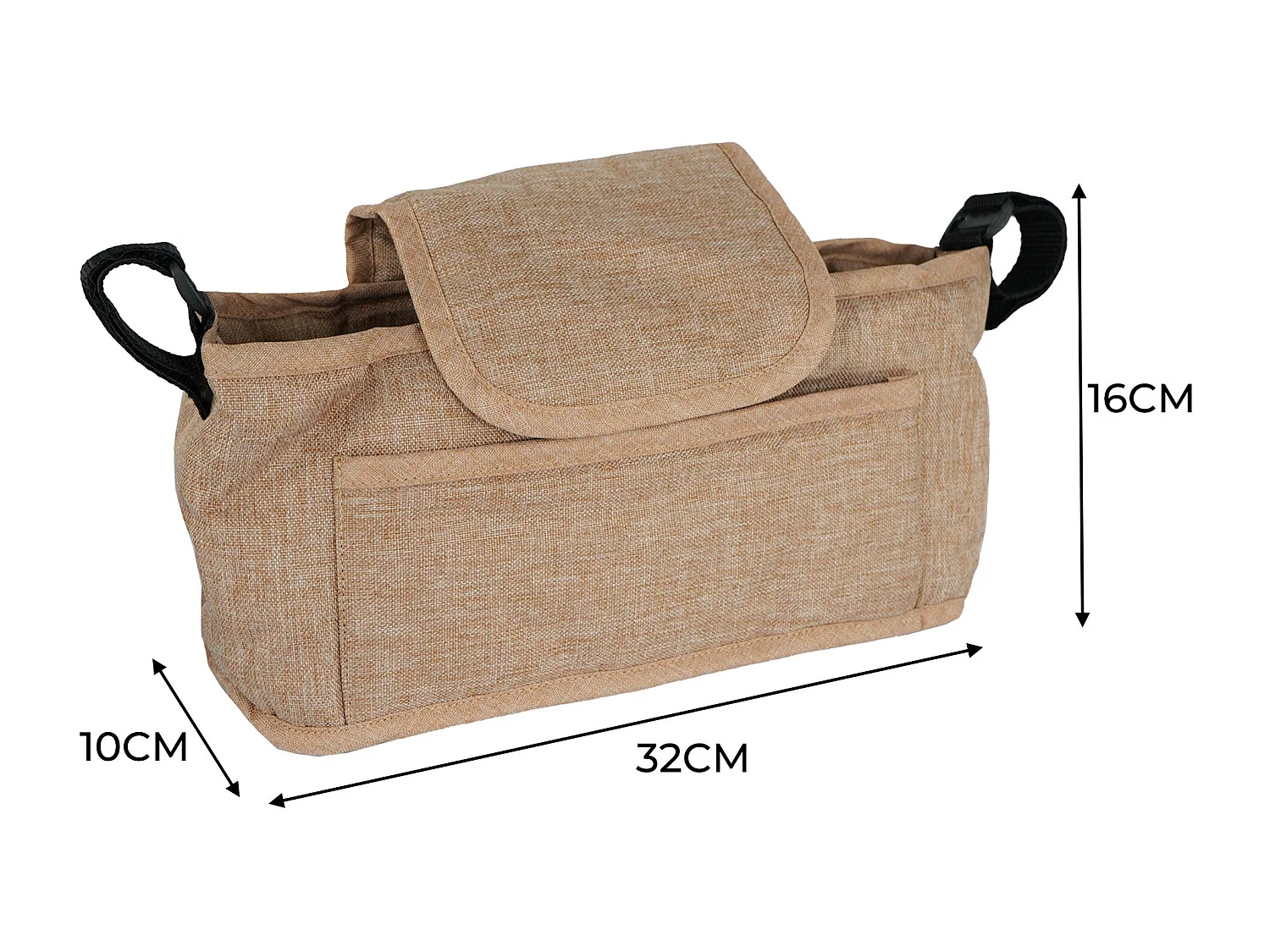 Sac Caddy pour Poussette pour Animaux de Compagnie Beige