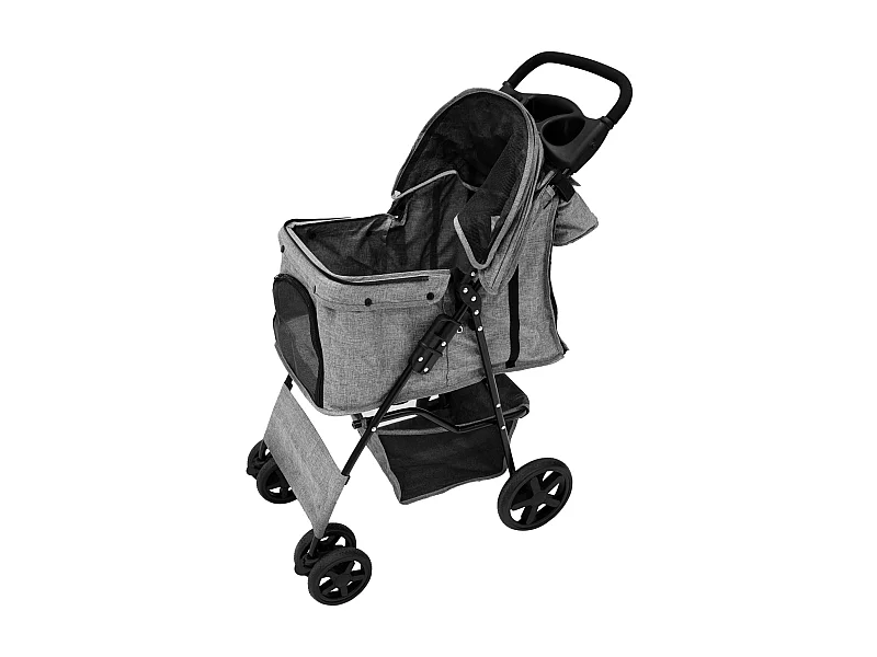 Poussette pour Animal de Compagnie et Sac Caddy – Gris tissé