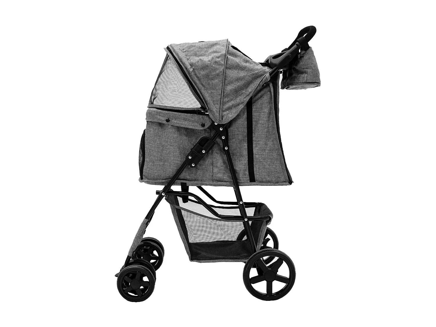 Poussette pour Animal de Compagnie et Sac Caddy – Gris tissé