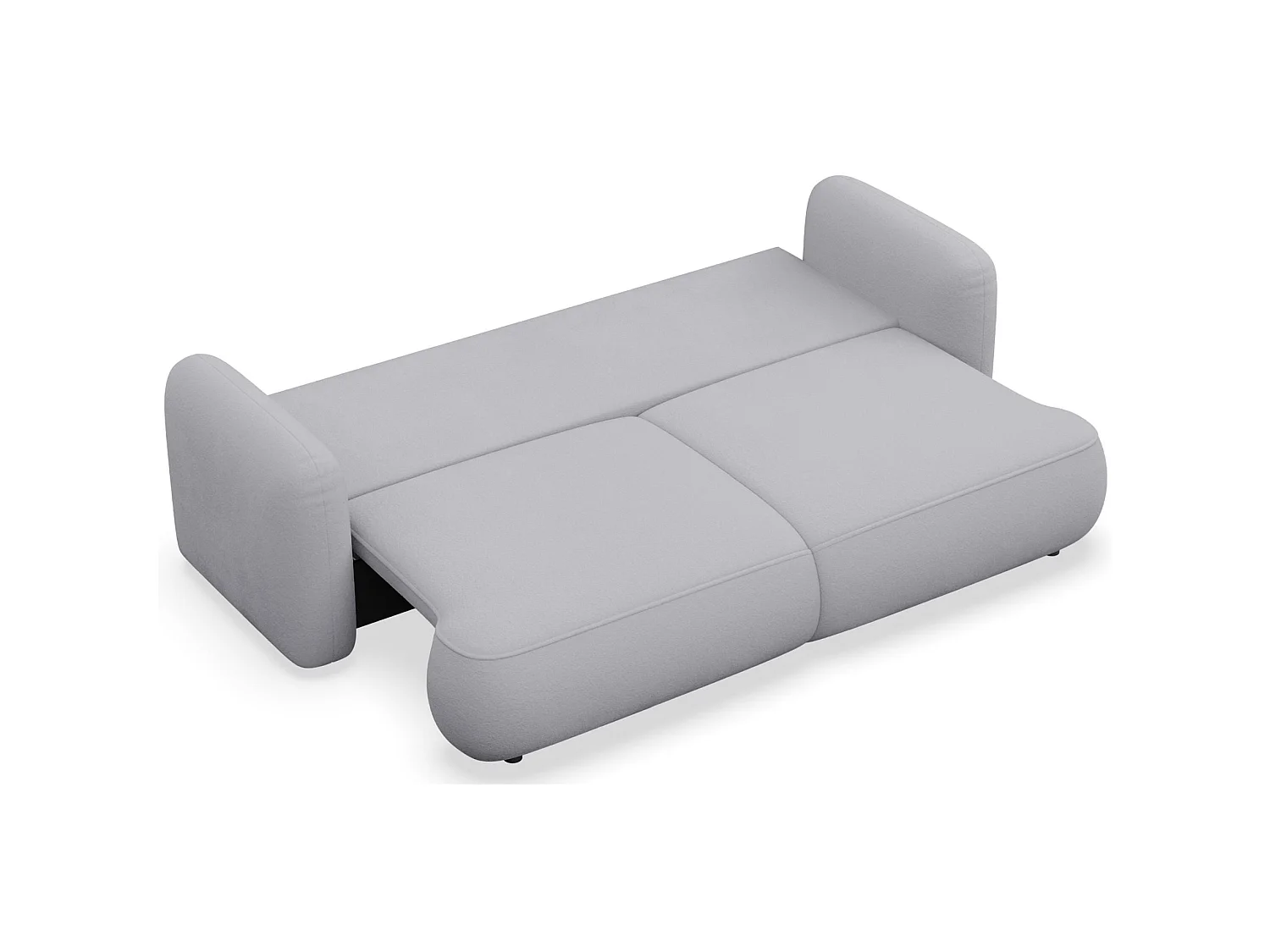 3-Sitzer Schlafsofa – Chenille-Bezug – Hellgrau – TVOYA