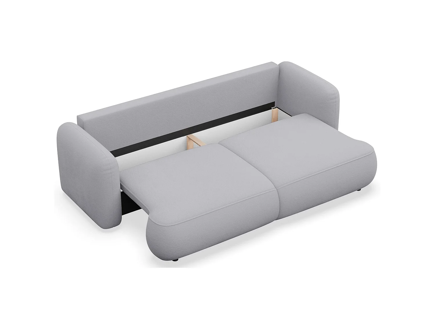 3-Sitzer Schlafsofa – Chenille-Bezug – Hellgrau – TVOYA