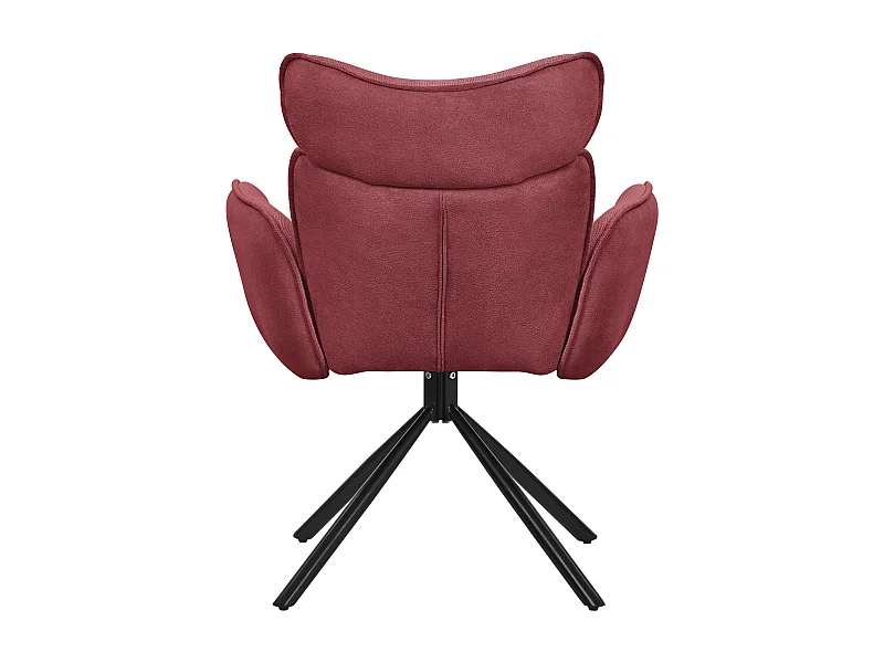 ML-Design Set 4 sedie da scrivania rosso con rivestimento in tessuto, girevoli a 360°, poltrona da ufficio con braccioli e schienale, sedia da pranzo