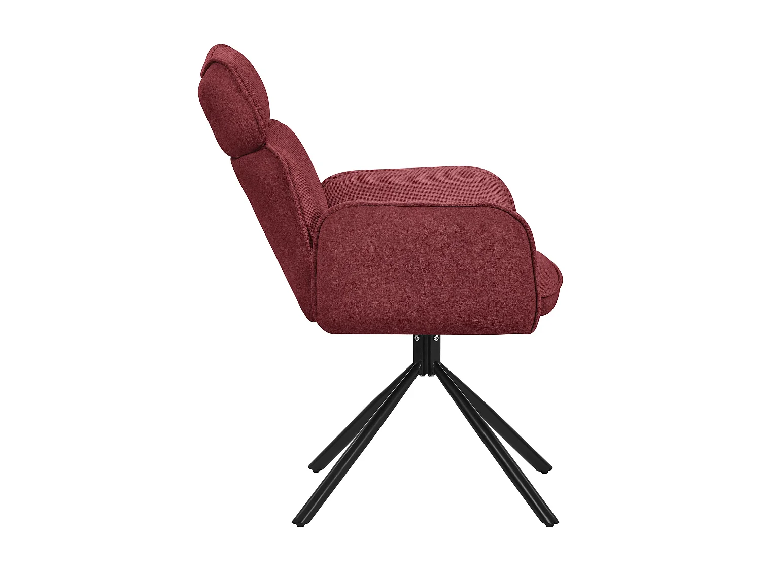 ML-Design Set 4 sedie da scrivania rosso con rivestimento in tessuto, girevoli a 360°, poltrona da ufficio con braccioli e schienale, sedia da pranzo