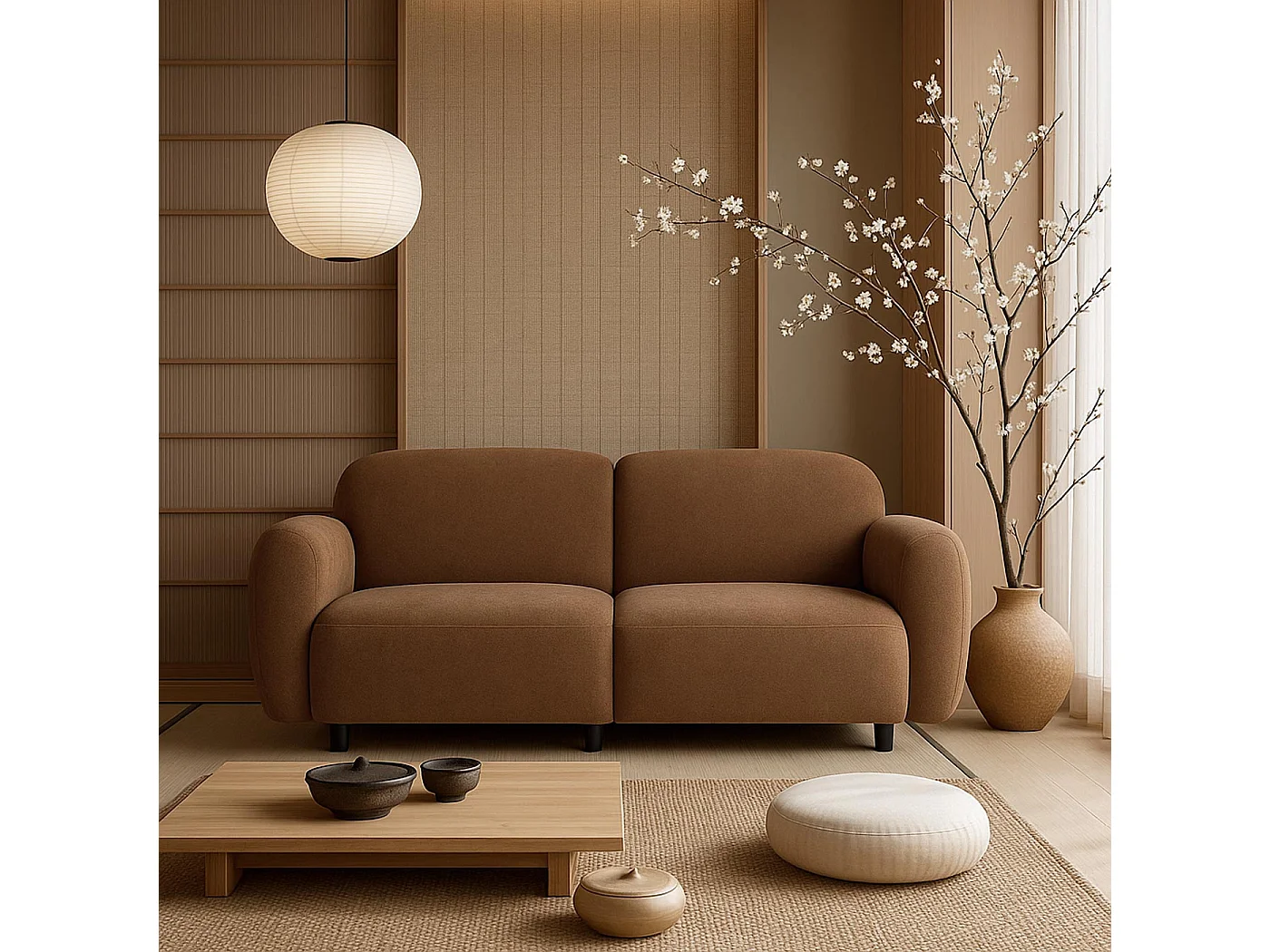 2er-Sofa MCW-P33, Braun