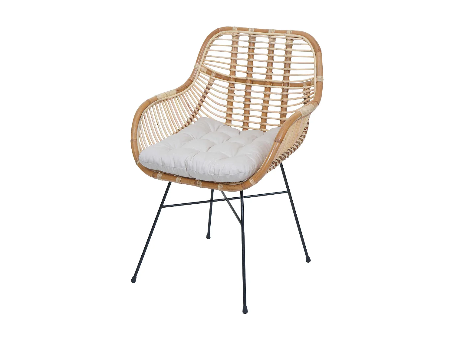 Chaise de salle à manger MCW-P17,  Rembourrage crème