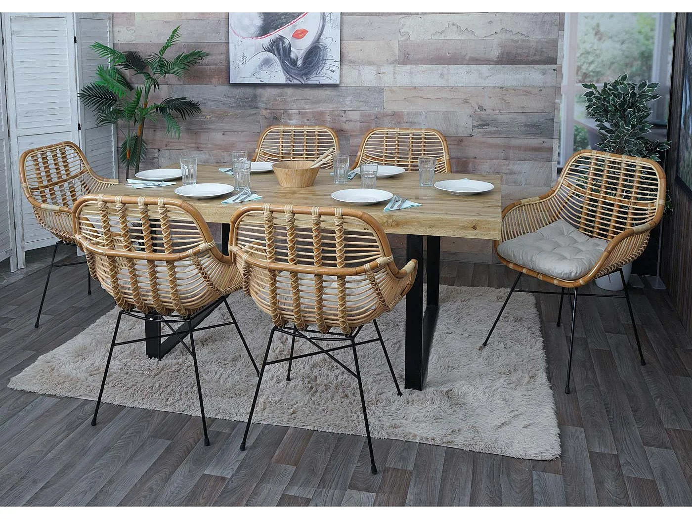 Chaise de salle à manger MCW-P17,  Rembourrage crème