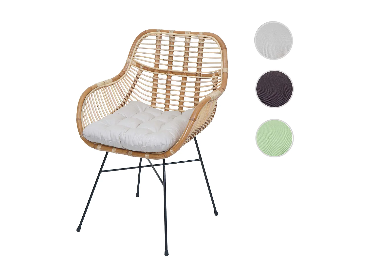 Chaise de salle à manger MCW-P17,  Rembourrage crème