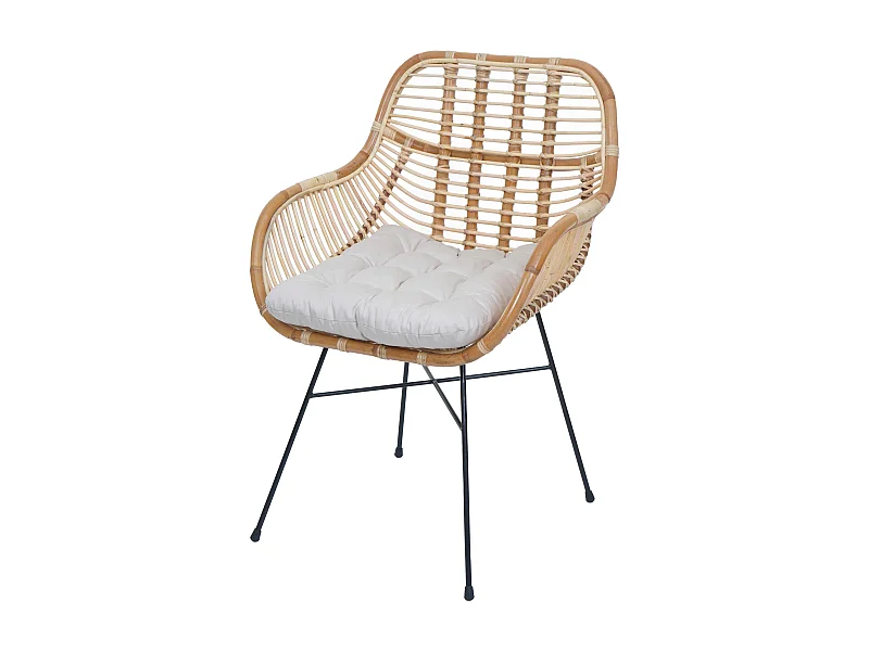 Chaise de salle à manger MCW-P17,  Rembourrage crème