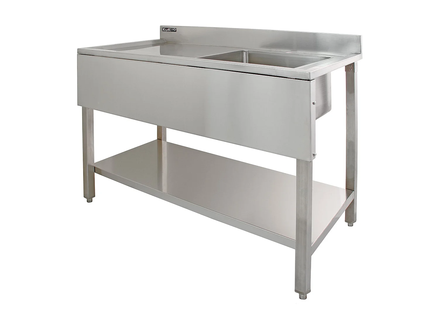 KuKoo Edelstahl Gastrospüle Abtropffläche links & Geschirrbrause