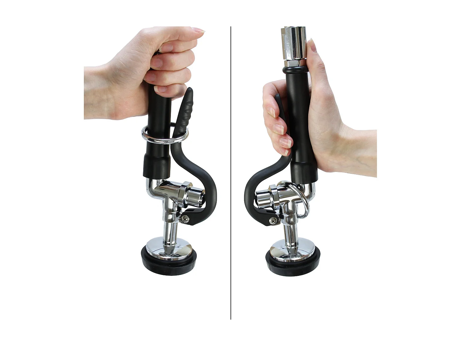 KuKoo Edelstahl Gastrospüle Abtropffläche links & Geschirrbrause