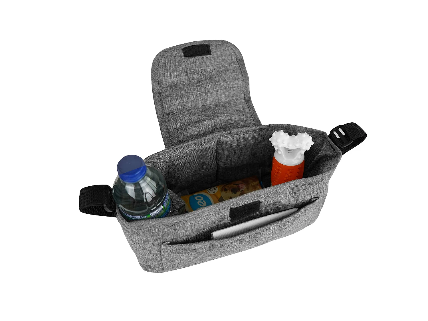 Haustierwagen Fronttasche – gewebtes Grau