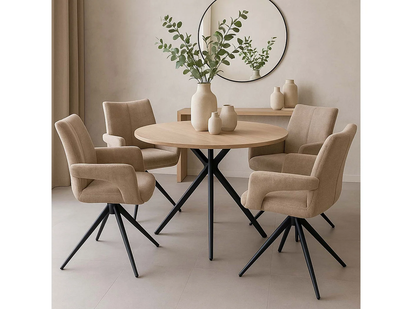 Chaise de salle à manger MCW-O78,  marron clair