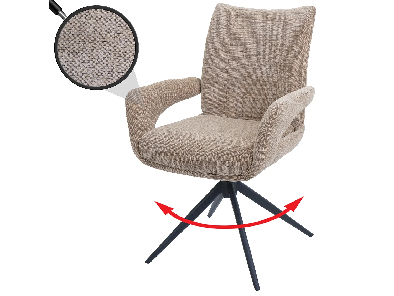 Chaise de salle à manger MCW-O78,  marron clair