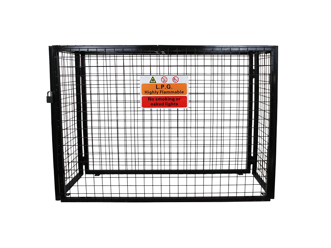 Gasflessenkooi Capiciteit: 4 x 19kg flessen - Opvouwbaar - Waarschuwingsbord hangslot