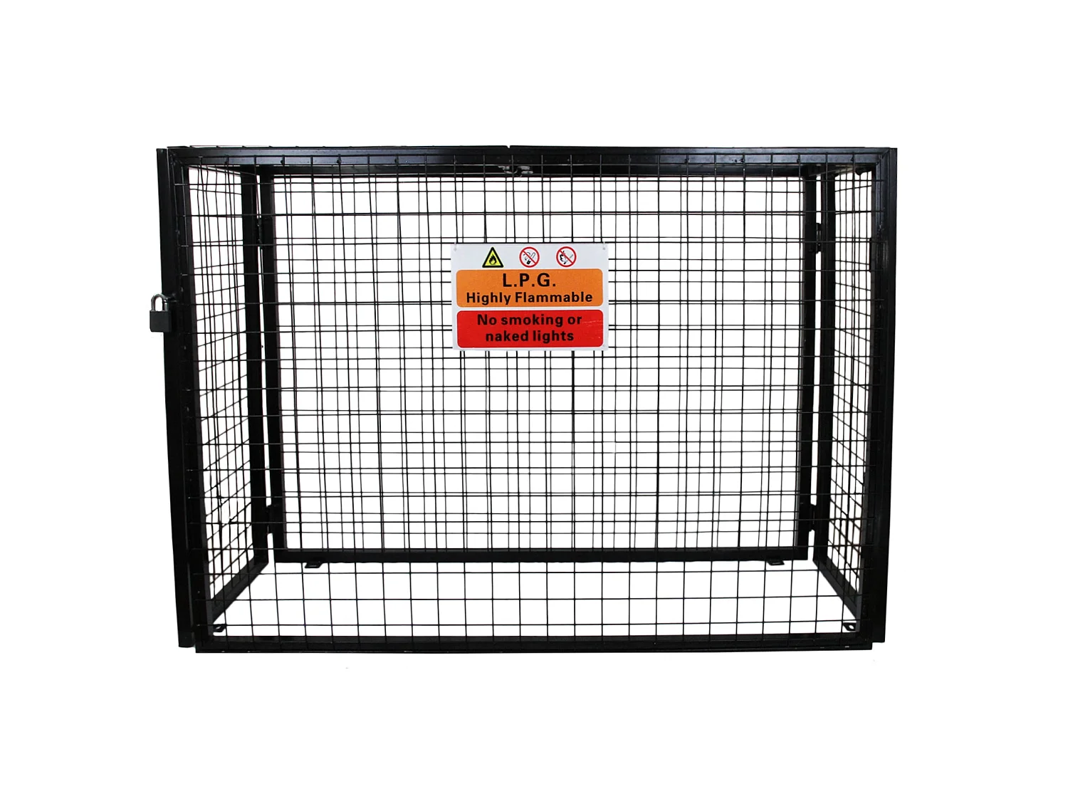 Gasflessenkooi Capiciteit: 4 x 19kg flessen - Opvouwbaar - Waarschuwingsbord hangslot