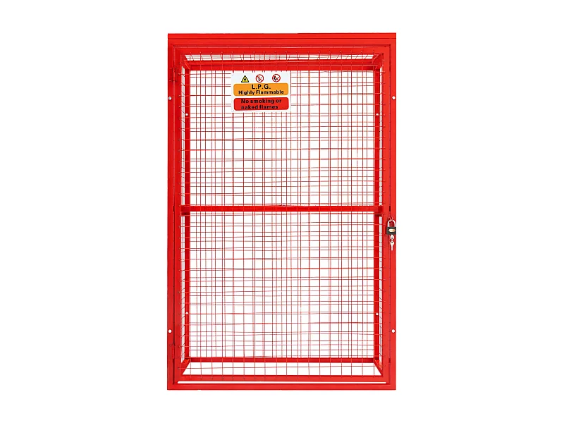 Czerwona składana klatka siatkowa na butlę gazową – 181 cm x 116 cm x 57 cm
