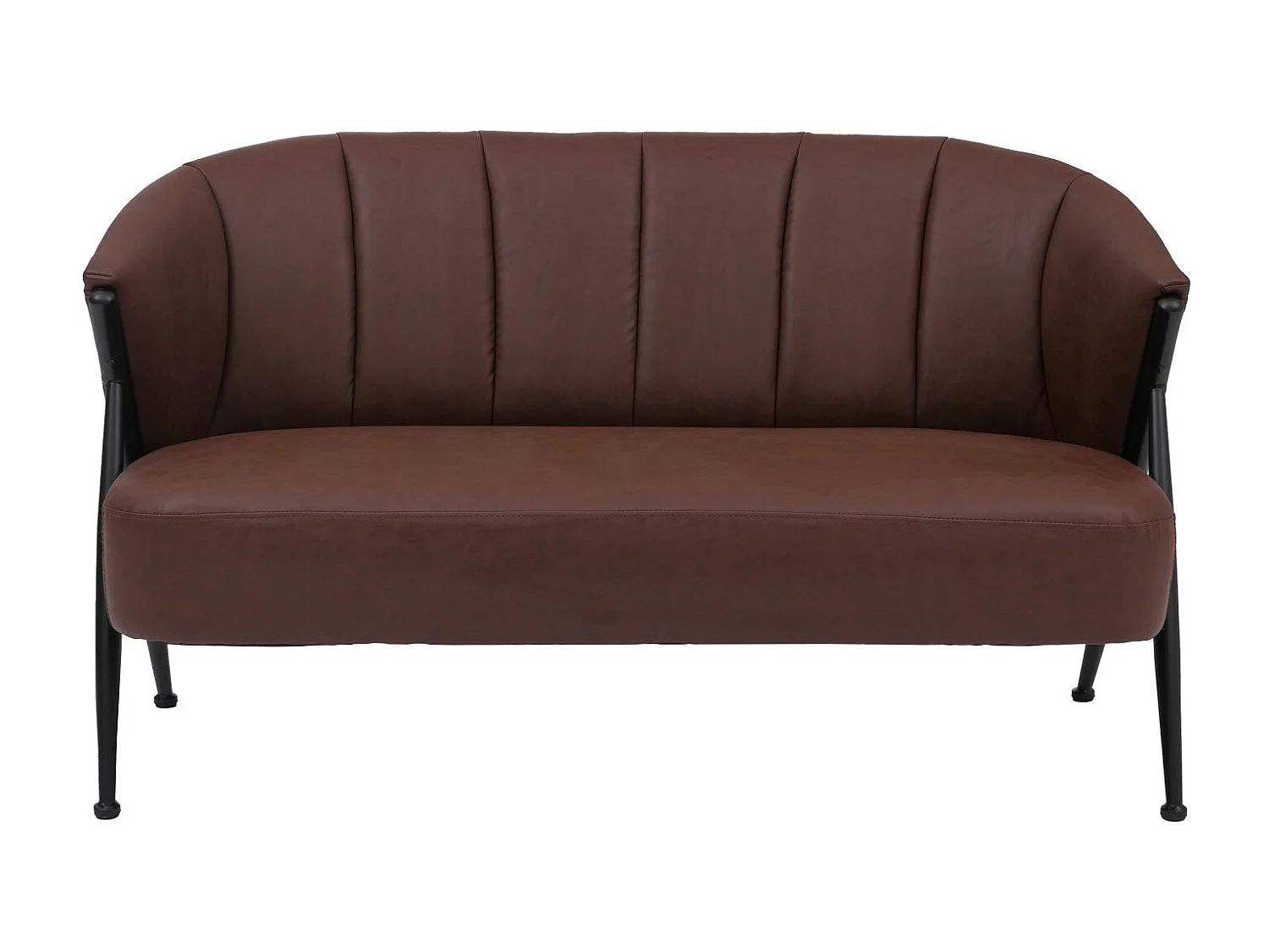 Divano a 2 posti MCW-P30, divano imbottito/lounge a due posti Vintage Retro Industrial Ecopelle ~ ruggine