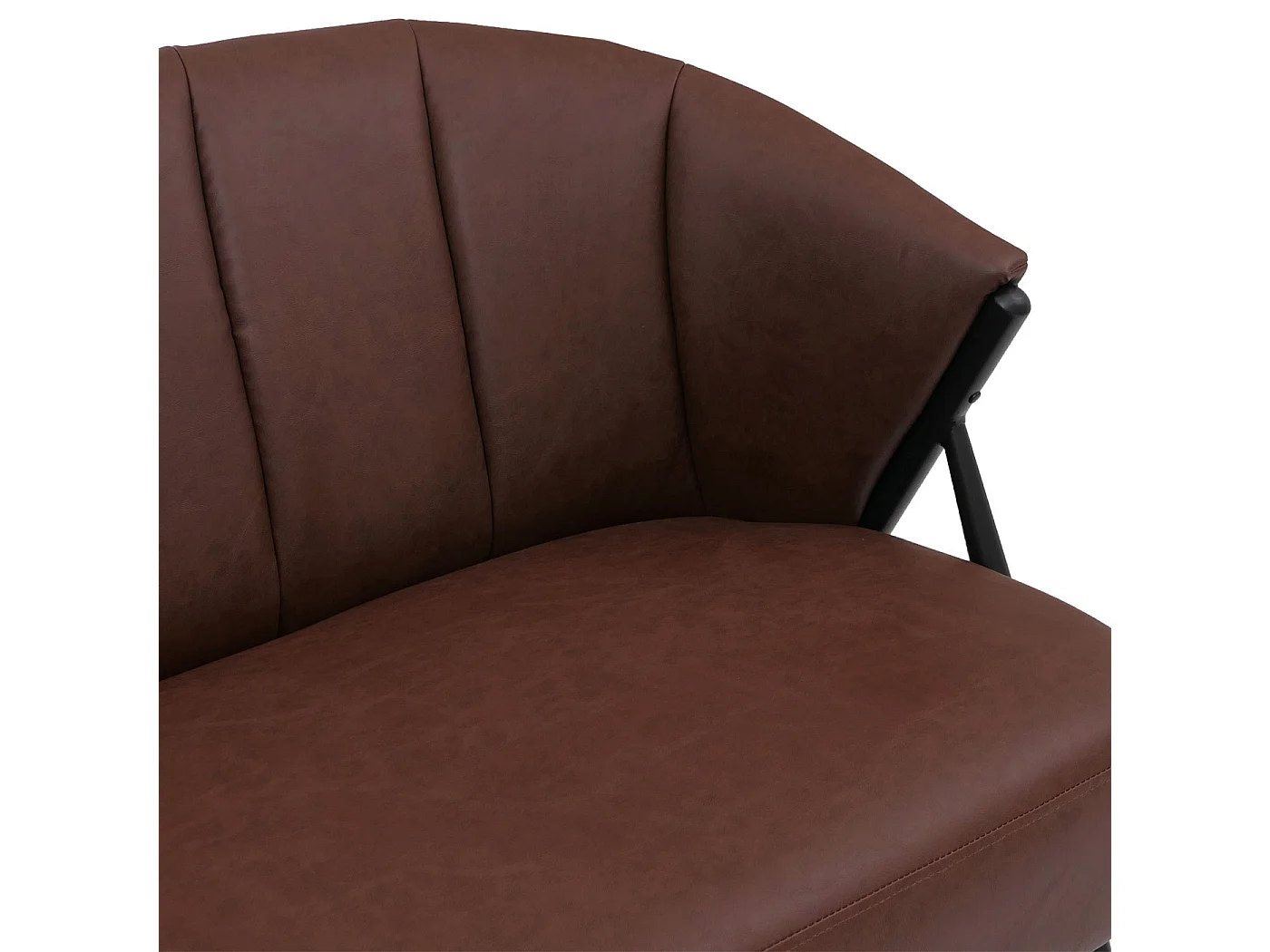 Divano a 2 posti MCW-P30, divano imbottito/lounge a due posti Vintage Retro Industrial Ecopelle ~ ruggine