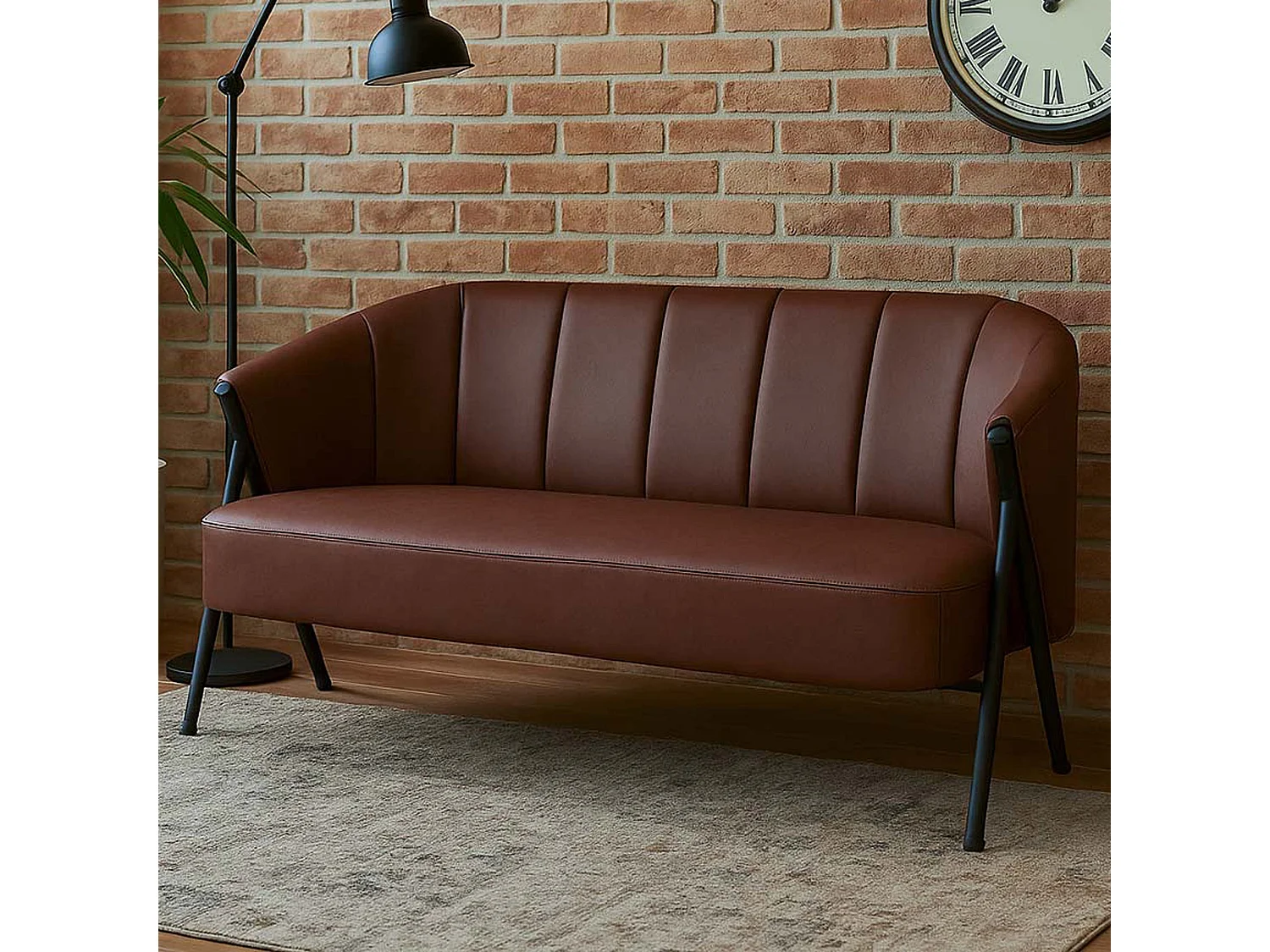 2er-Sofa MCW-P30, Rostrot