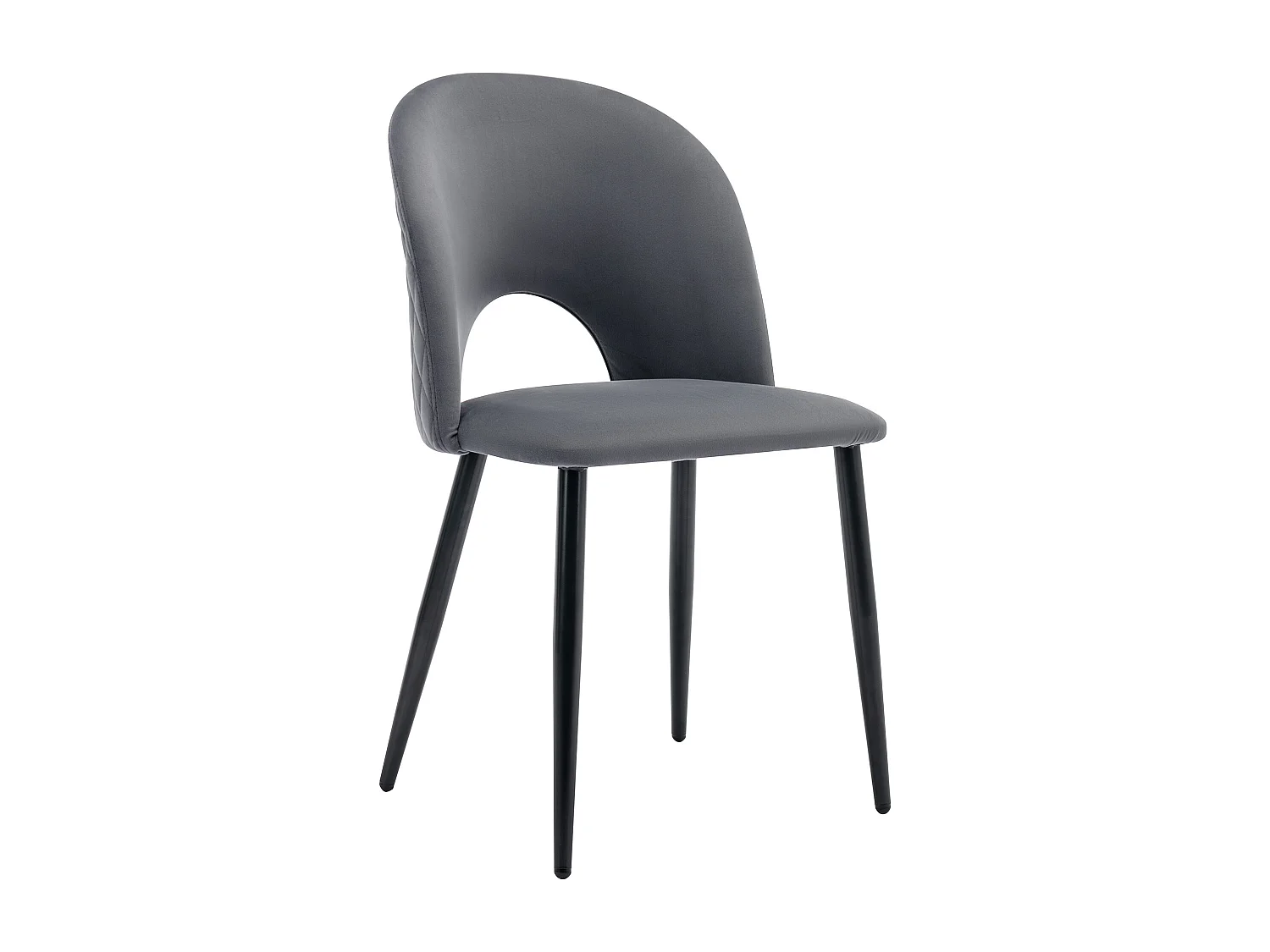 Lot de 4 chaises 47x44x84 cm avec Matière capitonnée Pieds de chaise réglables en gris pour Salon et salle à manger