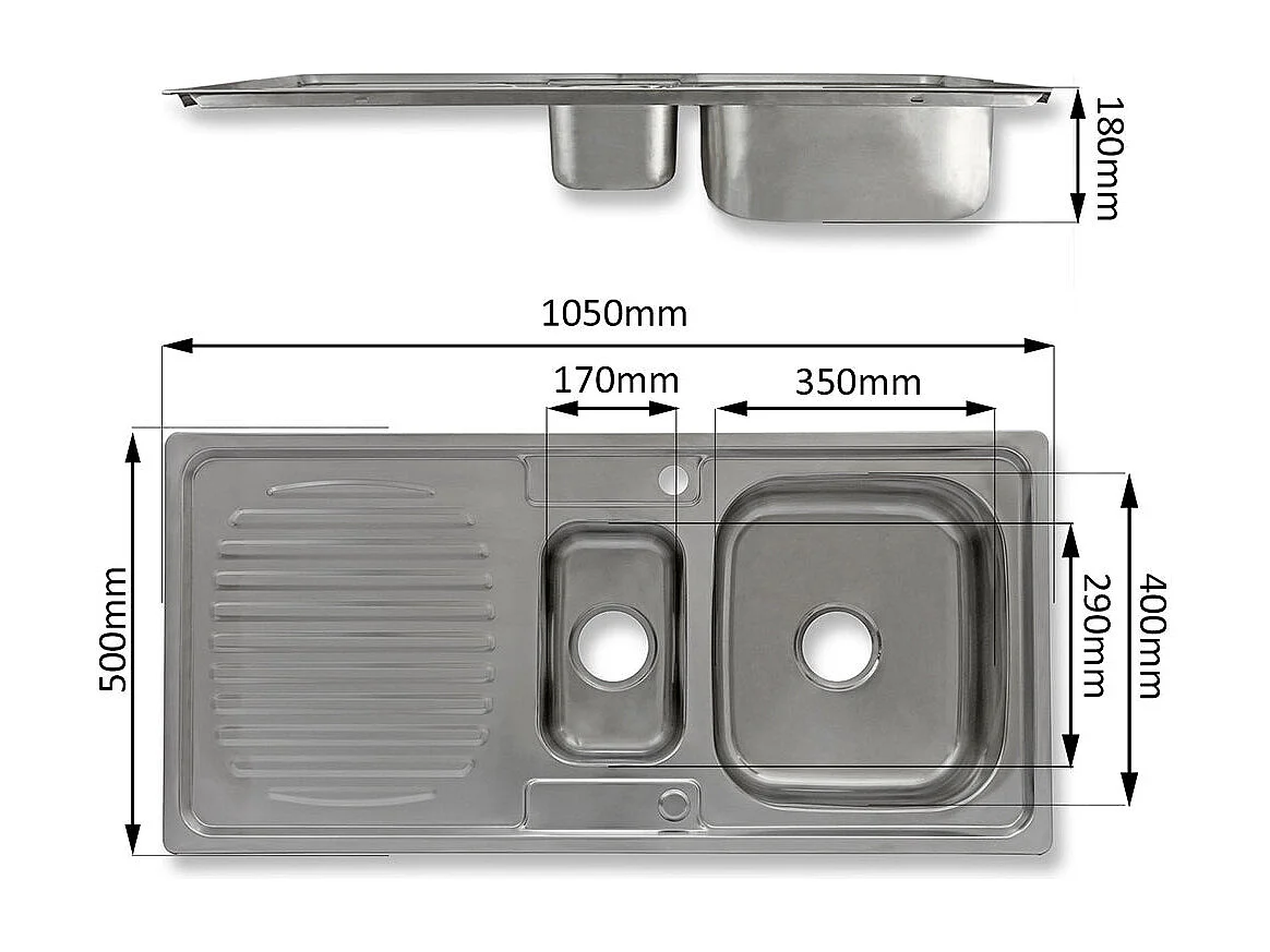 KuKoo Premium Edelstahl Einbauspüle mit Confetti Wasserhahn