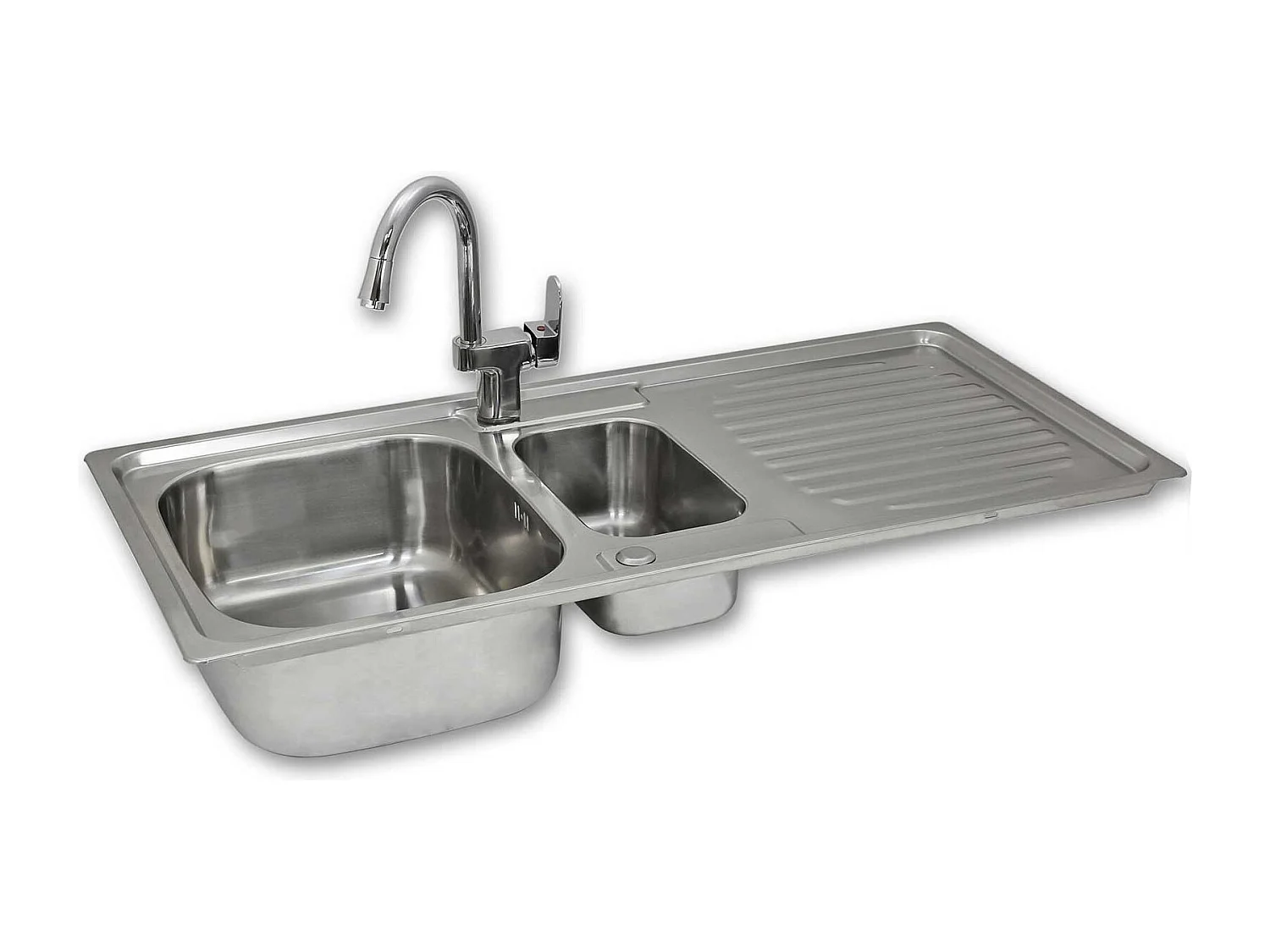 Évier de Cuisine en Acier Inoxydable 105cm x 50cm et Robinet Confetti