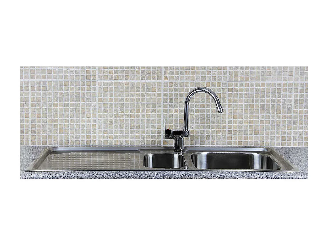 Évier de Cuisine en Acier Inoxydable 105cm x 50cm et Robinet Confetti