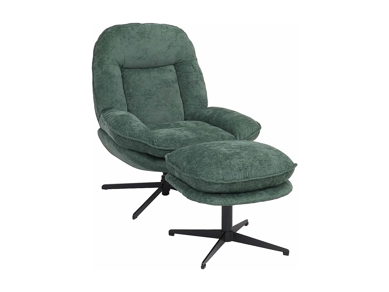 Fauteuil relax avec repose-pieds MCW-P32,  vert