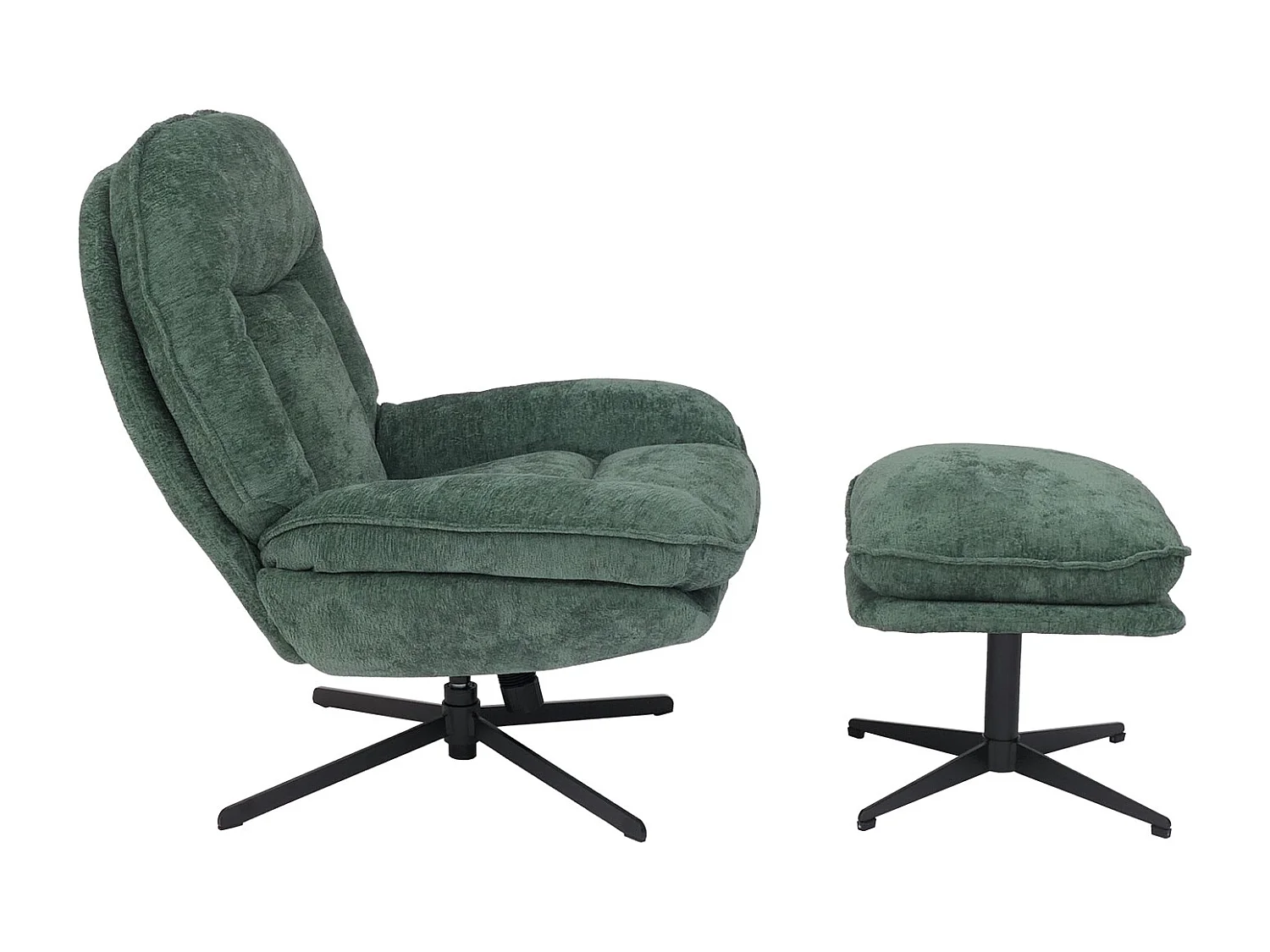 Fauteuil relax avec repose-pieds MCW-P32,  vert