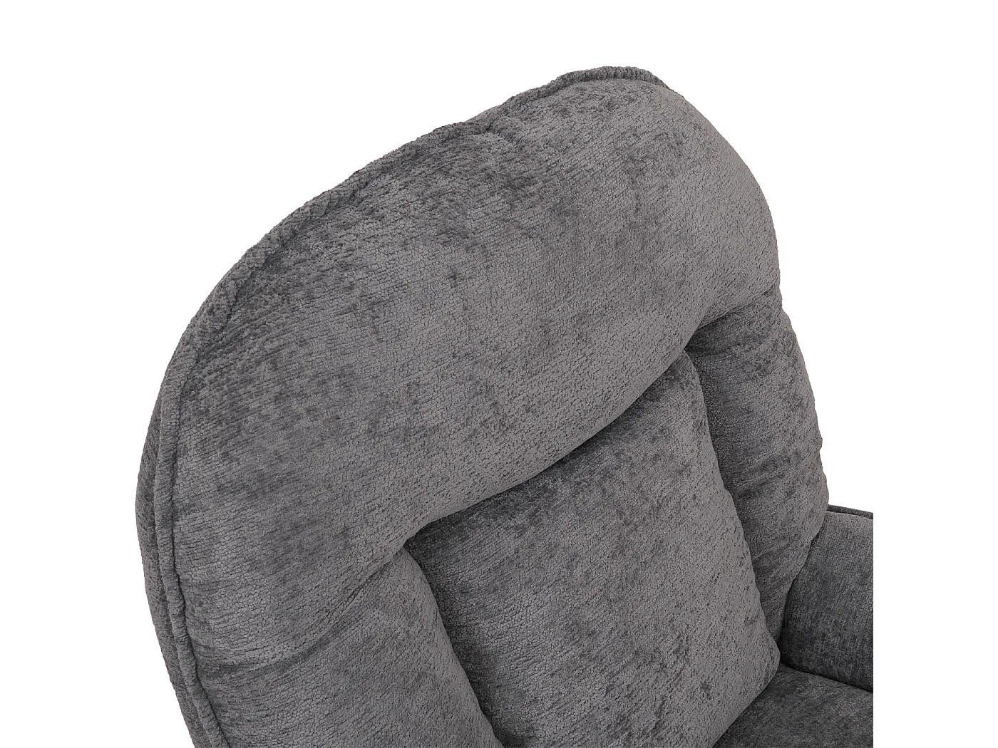 Poltrona relax con poggiapiedi MCW-P32, molle Nosag, girevole metallo stoffa/tessuto ciniglia (370 g/m²) ~ grigio