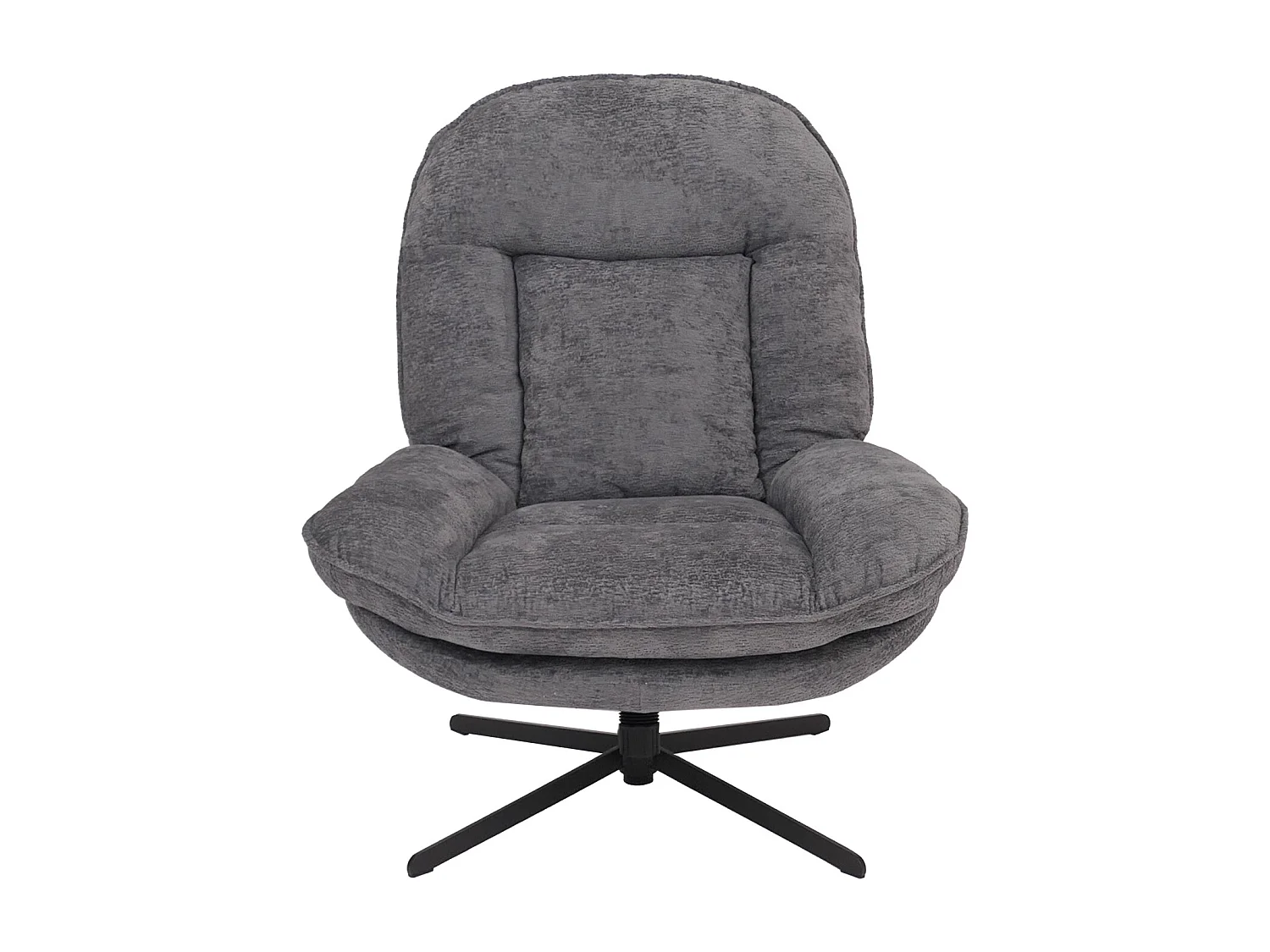 Poltrona relax con poggiapiedi MCW-P32, molle Nosag, girevole metallo stoffa/tessuto ciniglia (370 g/m²) ~ grigio