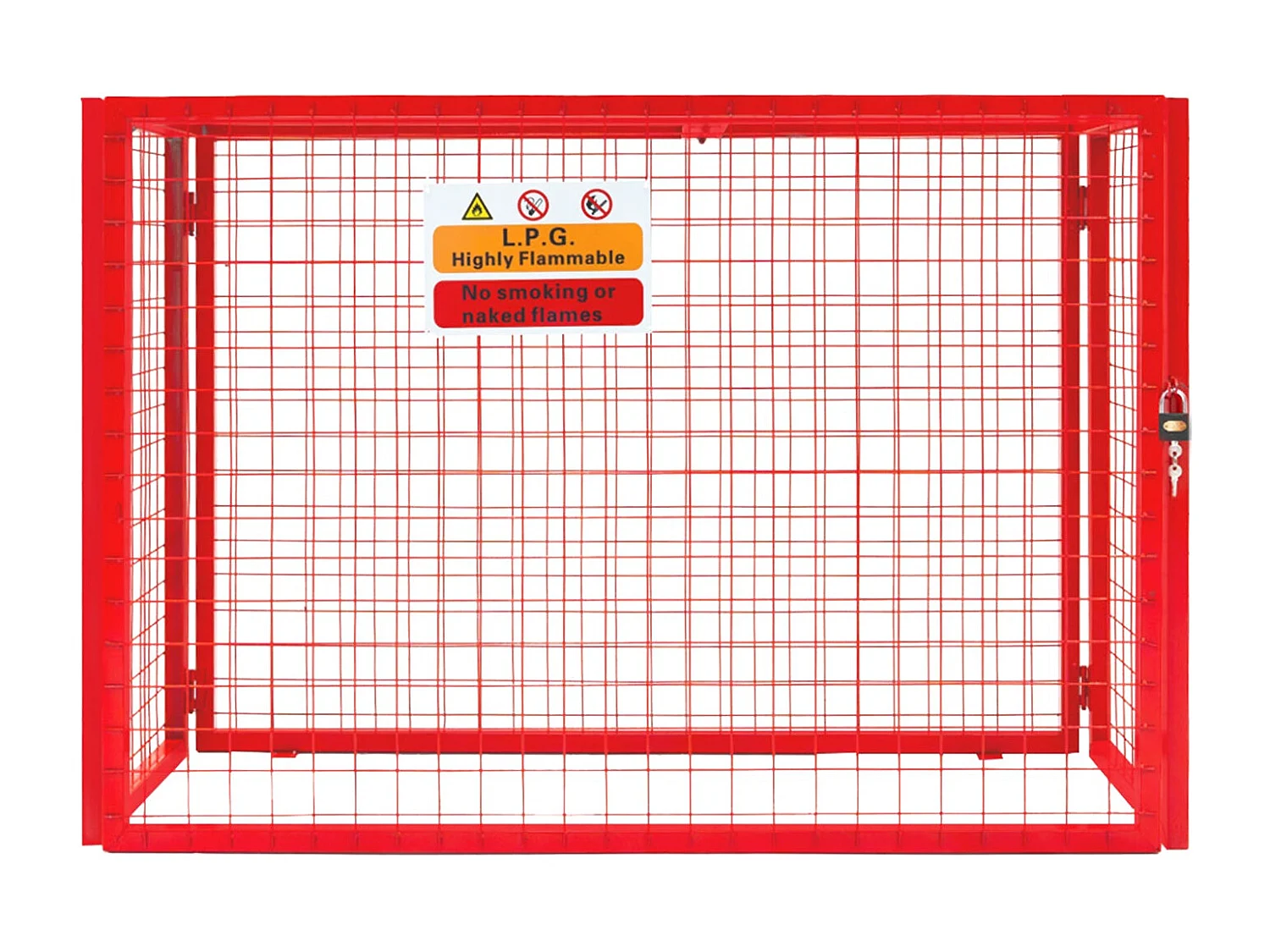 Czerwona składana klatka siatkowa na butlę gazową - 100 cm x 140 cm x 50 cm
