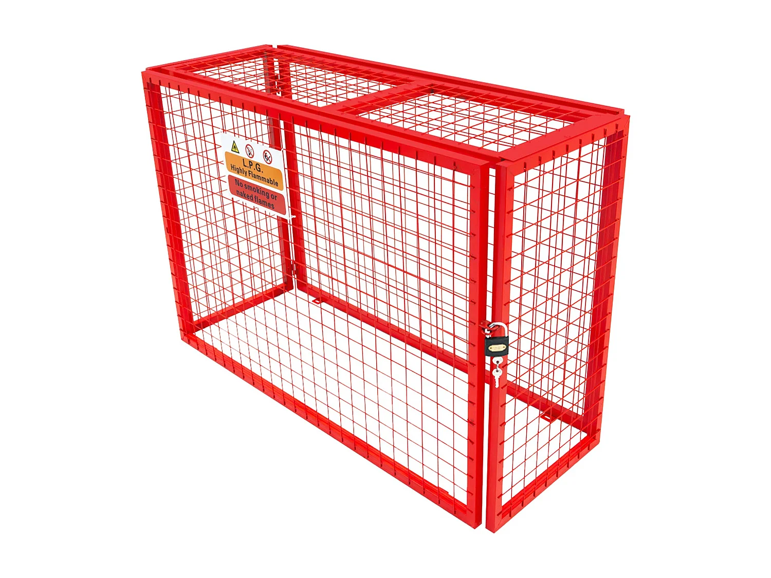 Czerwona składana klatka siatkowa na butlę gazową - 100 cm x 140 cm x 50 cm