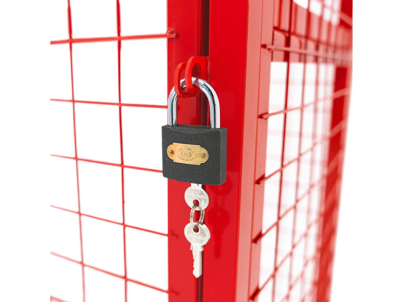Gabbia pieghevole in rete per bombola di gas rossa – 100 cm x 140 cm x 50 cm