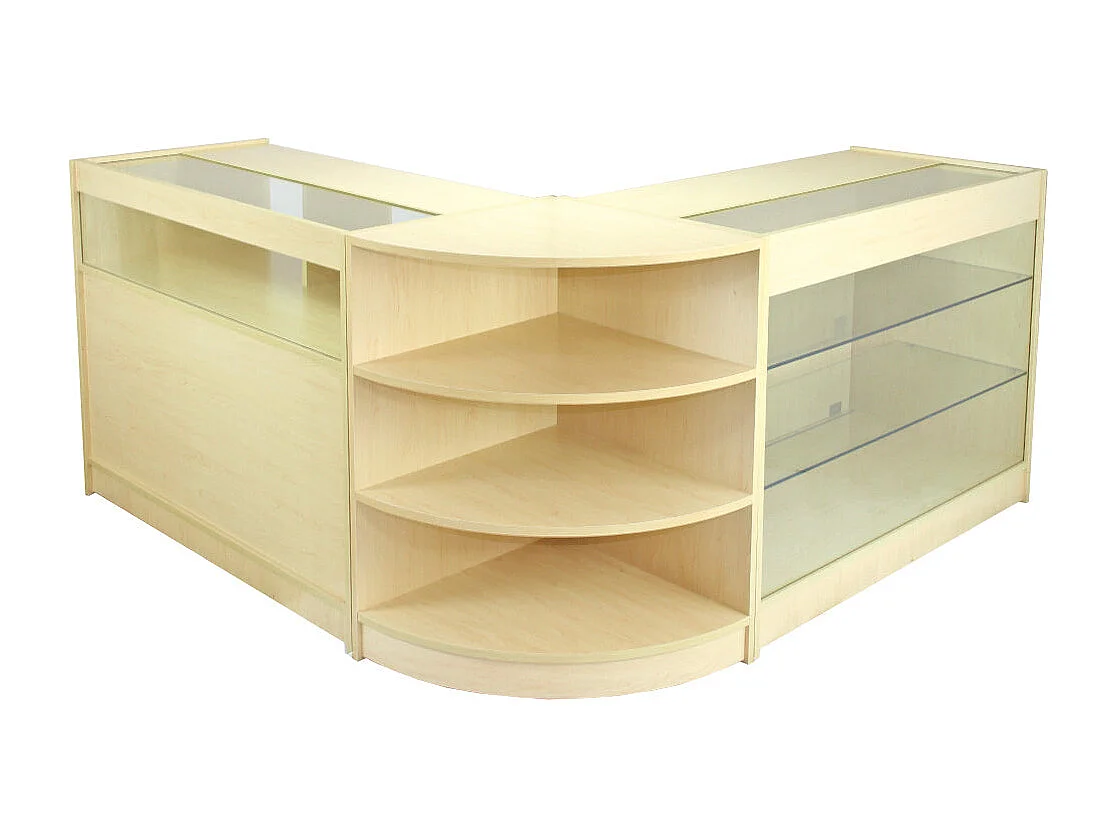 Set Aquarius con 3 Banconi da Negozio con Finitura in Acero Laminato